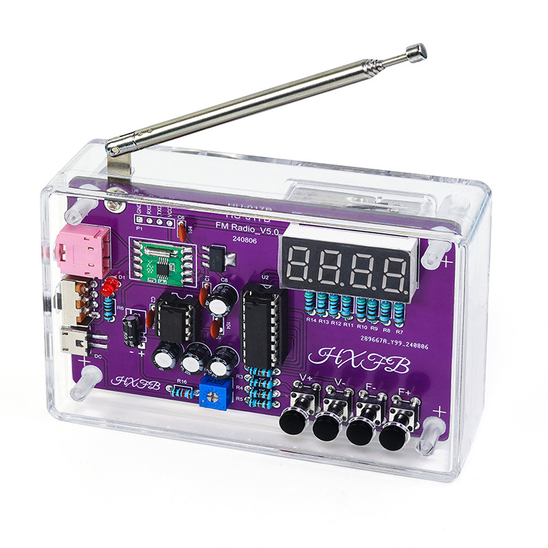 Radio montažni set s FM digitalnim zaslonom, Hu-017b, Core Storm – DIY obuka za mikrokontroler i zavarivanje