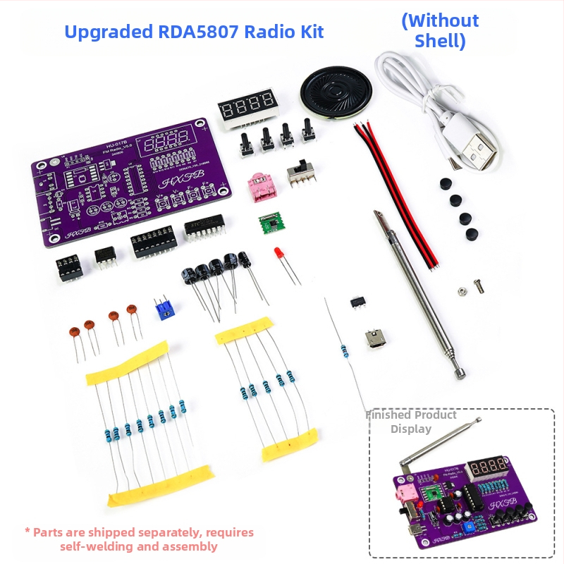 Radio montāžas komplekts ar FM digitālo displeju, Hu-017b, Core Storm – DIY lodēšanas apmācība mikrokontrolieriem