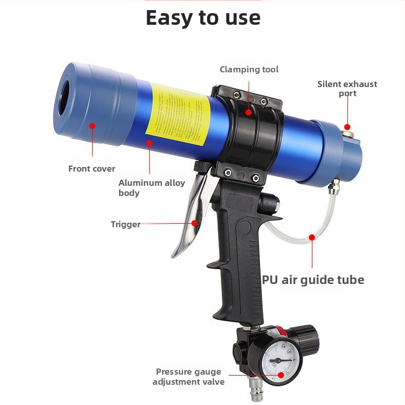 Sea Flying Shark Q3 пневматичен пистолет за лепило — за силикон и уплътнения, тегло 0.8 кг