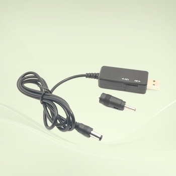 USB към DC усилващ кабел, вход USB 5V, изход 9V/12V, дължина 1 м, за рутер, оптичен модем и LED лента