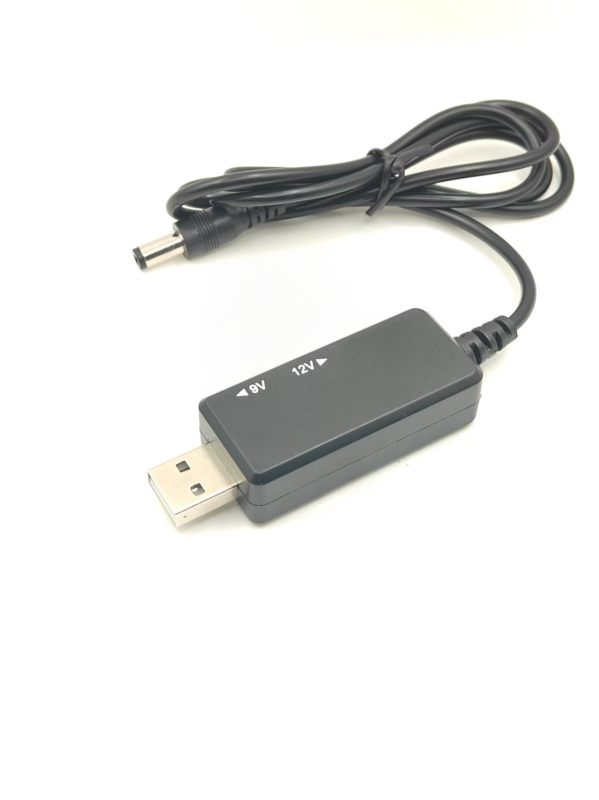 USB към DC усилващ кабел, вход USB 5V, изход 9V/12V, дължина 1 м, за рутер, оптичен модем и LED лента