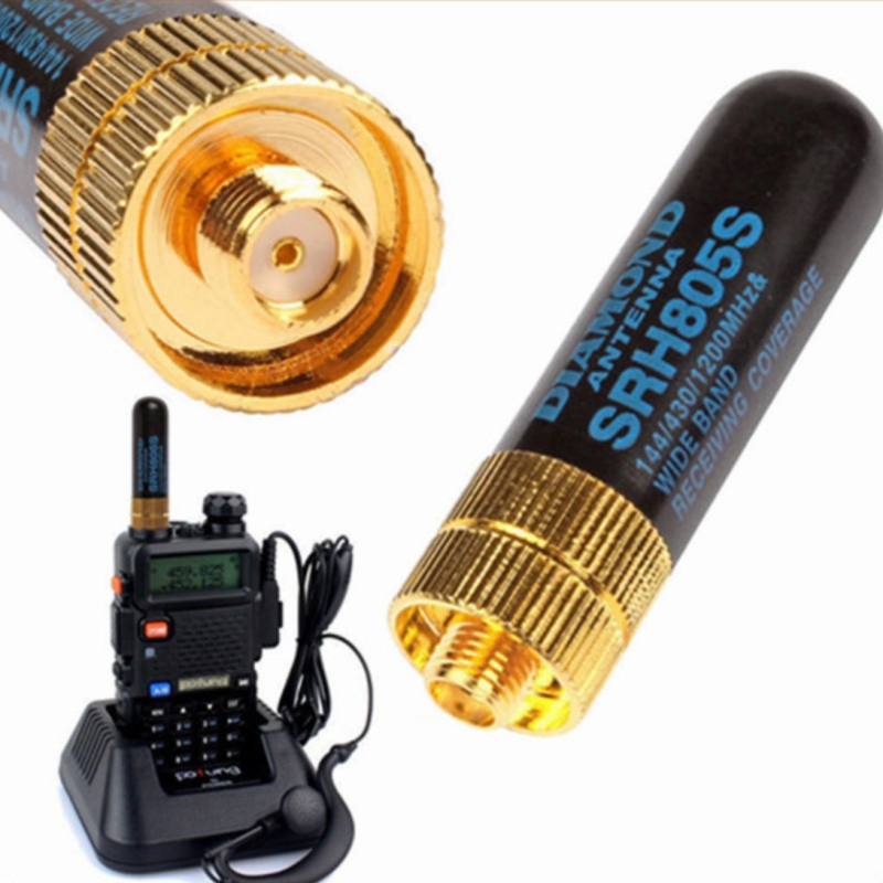 Διπλοτμηματική χειροκίνητη κεραία SRH805S συμβατή με Baofeng UV-5R, εμβέλεια 1,5–3 χλμ, υλικό: χάλυβας