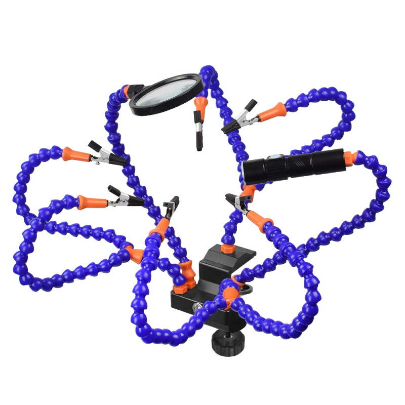 Fuling универсален държач за спойка на PCB платки, изработен от въглеродна стомана, осем щипки, предназначен за ремонт на електронни платки в телекомуникациите