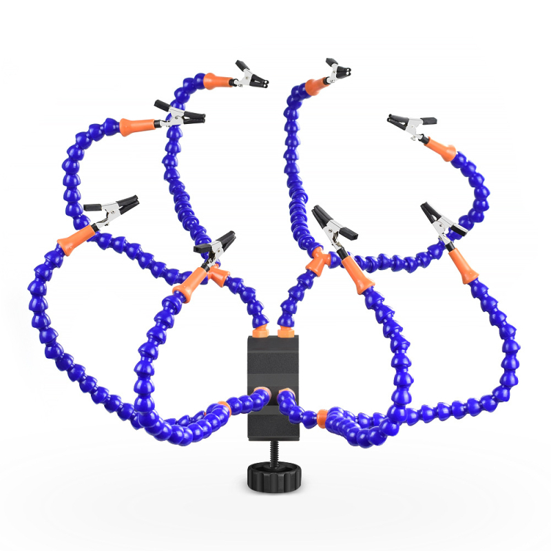 Fuling универсален държач за спойка на PCB платки, изработен от въглеродна стомана, осем щипки, предназначен за ремонт на електронни платки в телекомуникациите