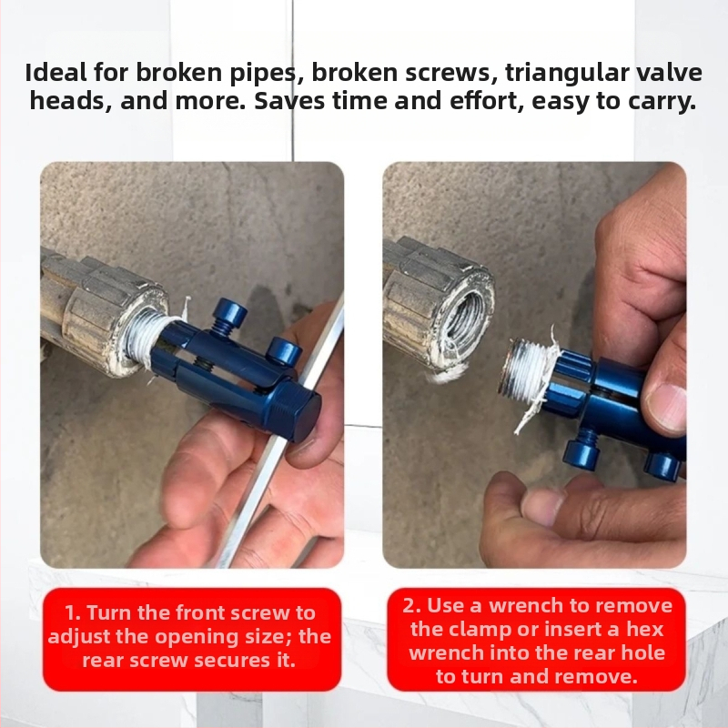 Ремонтен инструмент за кранове и тръби с универсален резбонарезач, извличач за счупени винтове и обратна резба — Brand: Other
