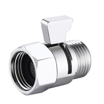 Душов спирателен вентил с бърз конектор и регулатор на поток, мед