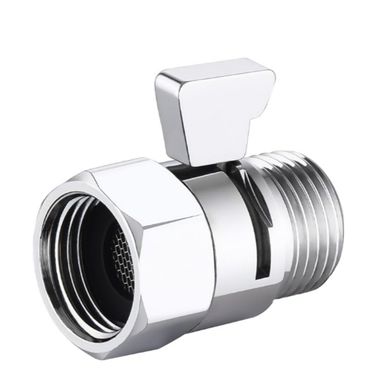 Душов спирателен вентил с бърз конектор и регулатор на поток, мед