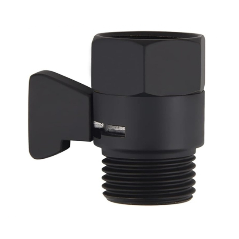 Душов спирателен вентил с бърз конектор и регулатор на поток, мед