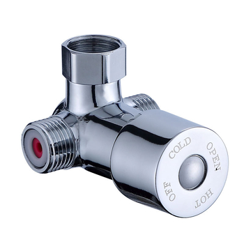 Mu Bin termostatinis temperatūros reguliatorius su jutikliniu čiaupu, 2 įv. 1 išv., 3-šakos maišymo vožtuvas vandens šildytuvui, modelis 62325, darbinis slėgis 0.8 MPa, šaltas 10°C, karštas 80°C