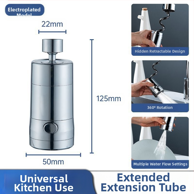 Kuhinjski slavina s izvlačnim izljevom, model CLDD2YS, materijal nehrđajući čelik + ABS, upravljanje jednim ručicama, nazivni tlak 10, radna temperatura 85°C