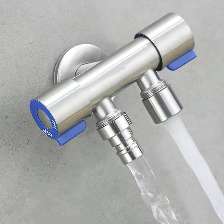 Toaletni trokutasti ventil, nehrđajući čelik, DS662, 1.0 MPa, ugradnja u zid, 1 ulaz, 2 izlaza