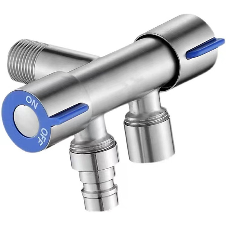 Тоалетен триъгълен клапан, неръждаема стомана, DS662, 1.0 MPa, вградена инсталация, вход 1, изходи 2