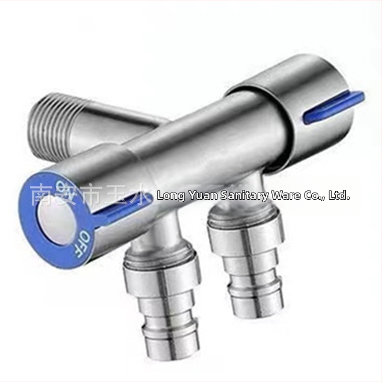 Тоалетен триъгълен клапан, неръждаема стомана, DS662, 1.0 MPa, вградена инсталация, вход 1, изходи 2