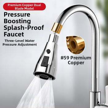 Kuhinjska glava prskalice s rotirajućim produženjem i filtrirajućom mlaznicom – materijal mesing/ABS, jednostruko upravljanje, elektro-poliranje i pečeni lak, jednostavna instalacija, radna temperatura 0–70°C