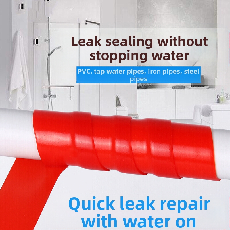 Самофузионна силиконова лента за ремонт на водопроводни тръби, 1 мм дебелина, силиконова основа, температурна устойчивост 260°C краткотрайно / 200°C дълготрайно