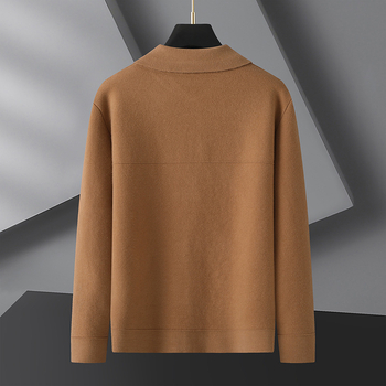 Кардиган трикотаж с лацканова яка, жакардов модел, свободна кройка, смес от акрилни влакна, за пролет и есен