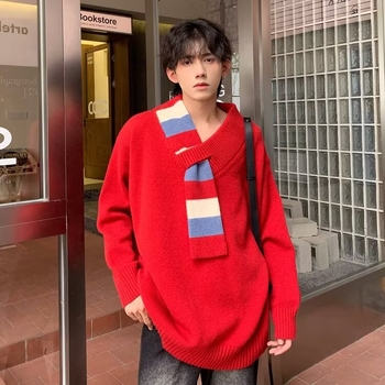 Пуловер с V-образно деколте, свободен силует, дълги ръкави, дебелен модал плат