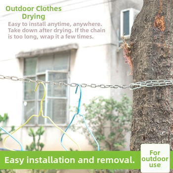 304 nerūsējošā tērauda bezšuvju žāvēšanas aukla drēbēm ar biezu ķēdi