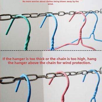 304 nerūsējošā tērauda bezšuvju žāvēšanas aukla drēbēm ar biezu ķēdi