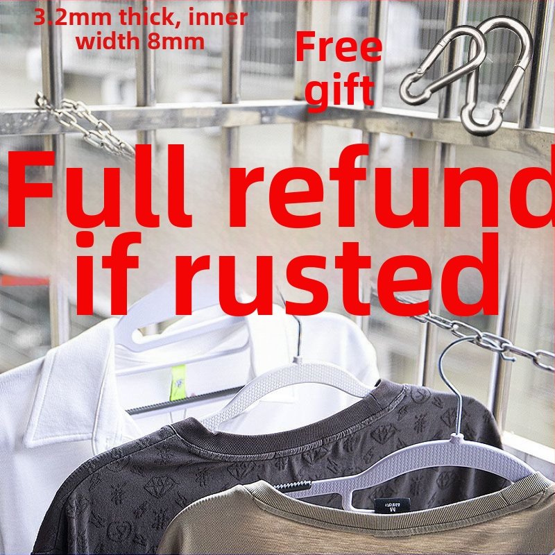 304 nerūsējošā tērauda bezšuvju žāvēšanas aukla drēbēm ar biezu ķēdi