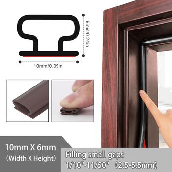 Уплътнител за врати – TPE материал; ветроустойчив; устойчив на прах и насекоми; висока температура, износване и корозия