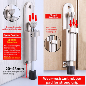 ZH613 Στοπ πόρτας και εντοπιστής από κράμα ψευδάργύρου, τοίχου, χειροκίνητος έλεγχος