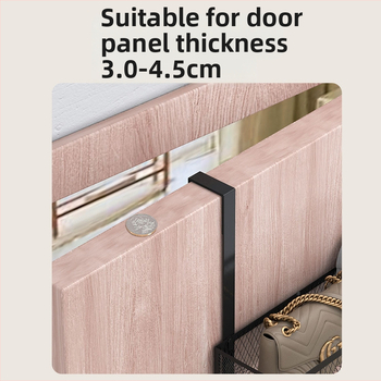 Kaimi 3-επίπεδη ράφι αποθήκευσης πάνω από την πόρτα, χωρίς διάτρηση, από χάλυβα άνθρακα, οργανωτής υπνοδωματίου