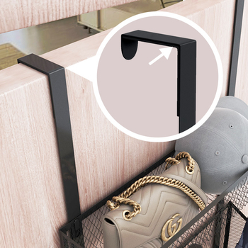 Kaimi 3-επίπεδη ράφι αποθήκευσης πάνω από την πόρτα, χωρίς διάτρηση, από χάλυβα άνθρακα, οργανωτής υπνοδωματίου