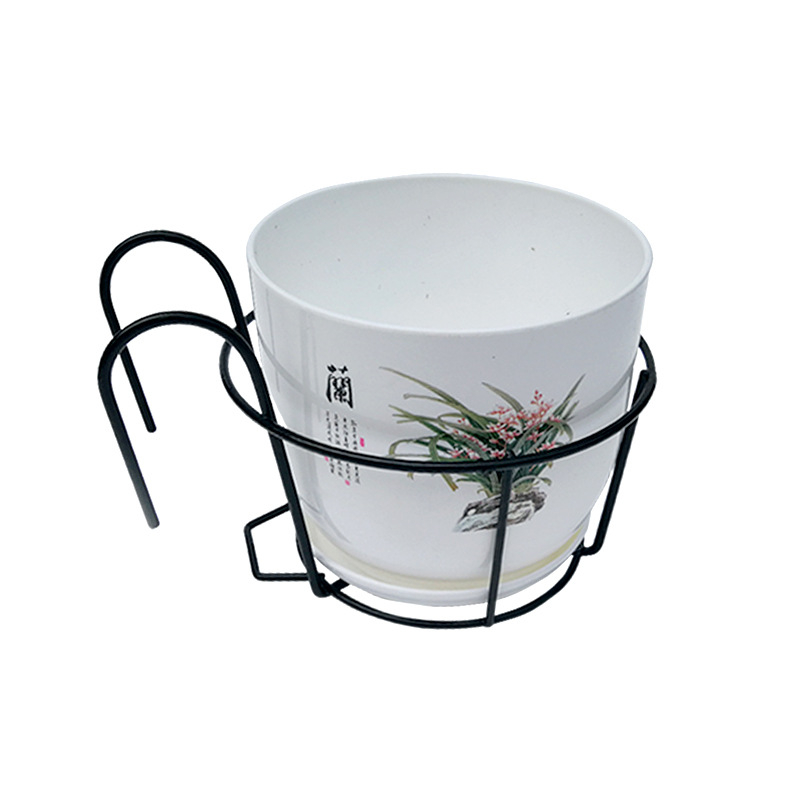 Metalinė balkono lentyna augalams, pakabinamas tipas, vieno aukšto, Round Series modelis, paprastas ir šiuolaikiškas stilius, derinamas