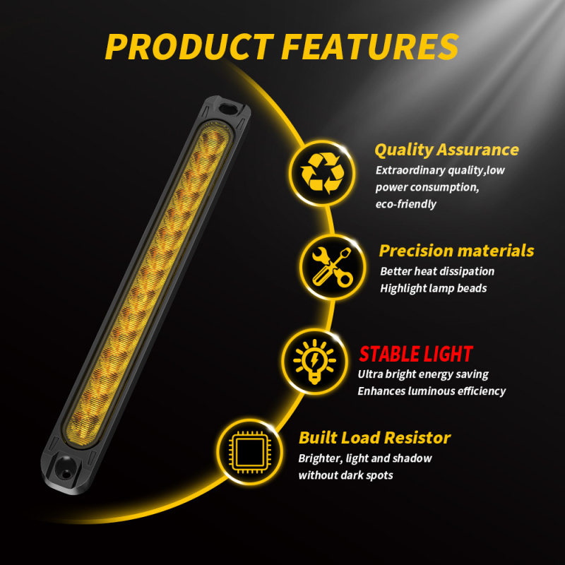 Φανάρι ουρά φορτηγού με 15 LED σε λωρίδα – LED, 12-24V, 3W, ABS