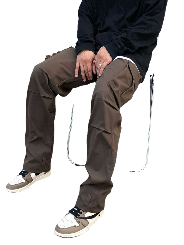 Pantaloni de lucru drepți pentru bărbați, talie medie, închidere cu șnur, țesătură twill de bumbac 85%, model cu buline (drept; talie medie; închidere cu șnur; țesătură twill de bumbac 85%; buline)