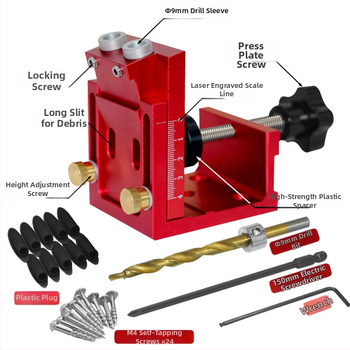 Ξυλουργικός τοποθετητής κεκλιμένων οπών — κράμα αλουμινίου; σετ 1 τεμάχιο; για πάνελ ξυλουργίας; πρότυπο: μεσαίο