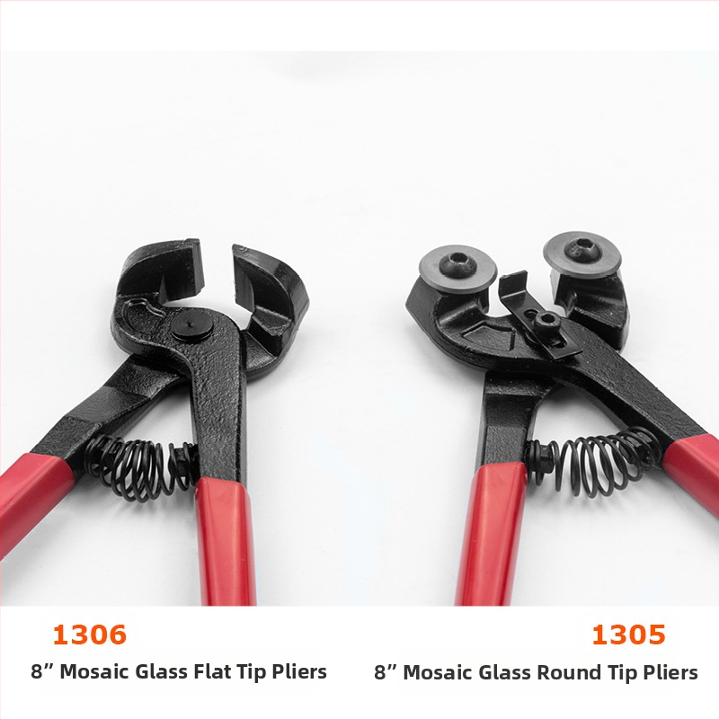 Mejialong плоскогуби за мозайка и стъкло с кръгла уста и двойно колело, инструмент за мозайки, високовъглеродна стомана, 0.23 кг