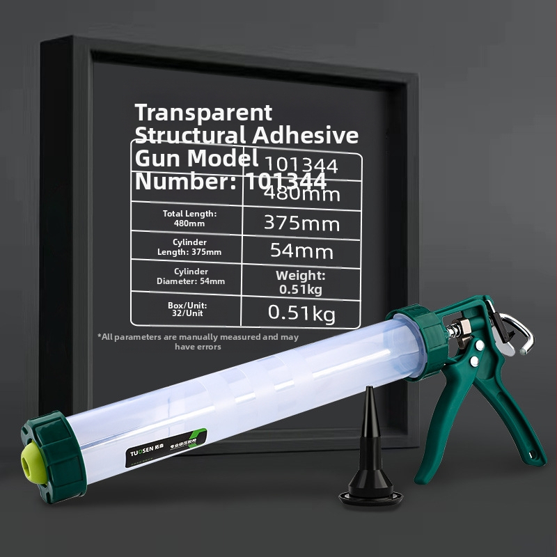 Ръчен пистолет за уплътнител за структурни лепила, капацитет 600 ml, алуминиево тяло, тегло 0,7 kg, подходящ за структурен уплътнител