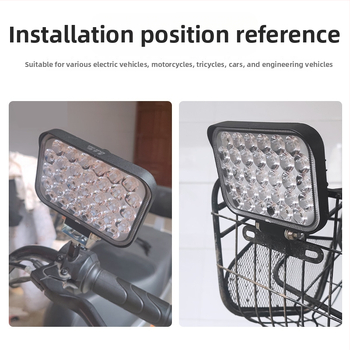 LED μπροστινό φανάρι για ηλεκτρικά οχήματα, μεταλλικό κάλυμμα λαμπτήρα, 12V, 21/33/42W, Mojiosaurus 007