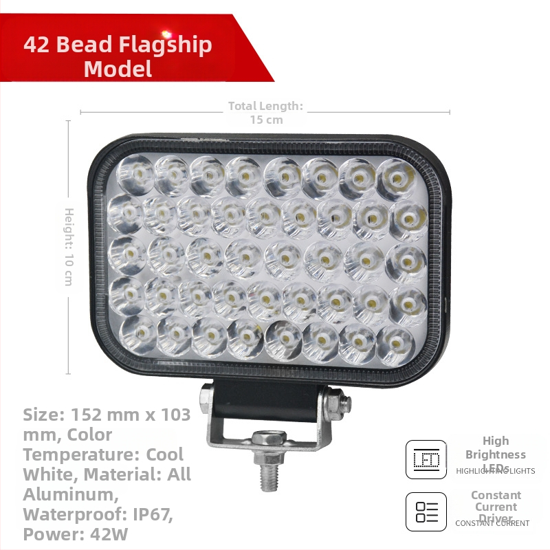 LED μπροστινό φανάρι για ηλεκτρικά οχήματα, μεταλλικό κάλυμμα λαμπτήρα, 12V, 21/33/42W, Mojiosaurus 007