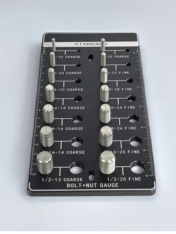 Калибър за резби: метрични и инчови резби за винтове, гайки и болтове
