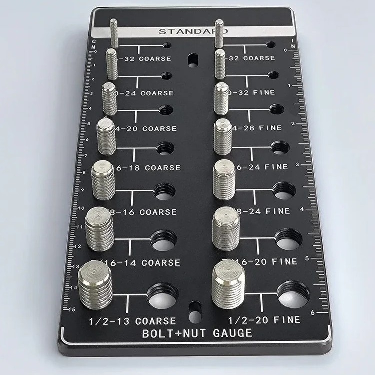 Калибър за резби: метрични и инчови резби за винтове, гайки и болтове