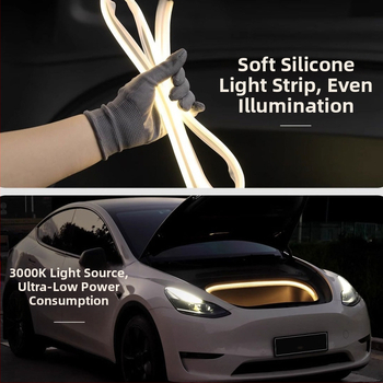Silicone priekšējā bagāžnieka atmosfēras gaisma un sagaidīšanas gaisma Tesla Model 3 (Atjaunotā izdevuma), 12W, 16V