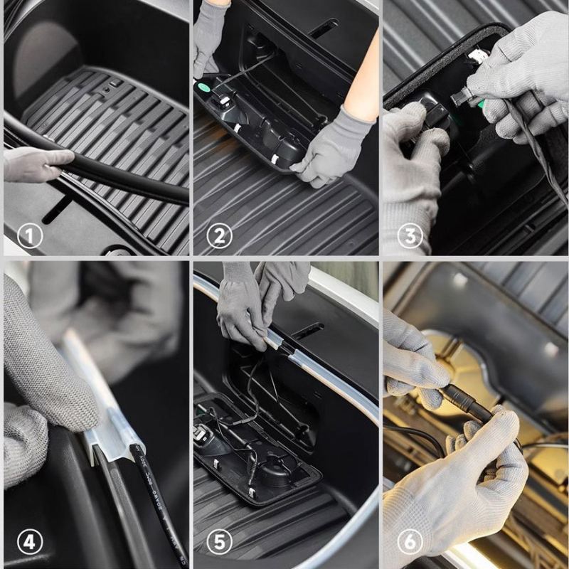 Silikoninė priekinės bagažinės atmosferos šviesa ir pasveikinimo šviesa Tesla Model 3 (Atnaujinta leidima), 12W, 16V