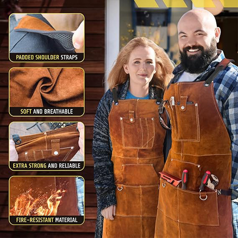 Be rankovių prijuostė, su keliomis kišenėmis, antiužteršimo, dvipusės aksominės medžiagos