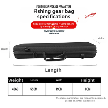 Taoyu EVA kietojo korpuso žvejybos įrangos krepšys, atsparus smūgiams, skirtas meškerėms ir ritėms, nešiojamas laikymo dėklas