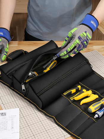 Τσάντα εργαλείων σε ρολό από παχυμένο καμβά για συντήρηση ύδρευσης και ηλεκτρικών εγκαταστάσεων