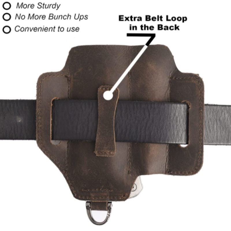 Tõeline nahast EDC taktikaline vöökott – välitegevuste jaoks; esimese kihti veiseliha nahk; kulumiskindel, vargusevastane, universaalne