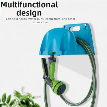 Sienas piestiprināms dārza šļūtenes uzglabāšanas rāmis (PP materiāls; sienas uzstādīšana; šļūtenes turētājs)