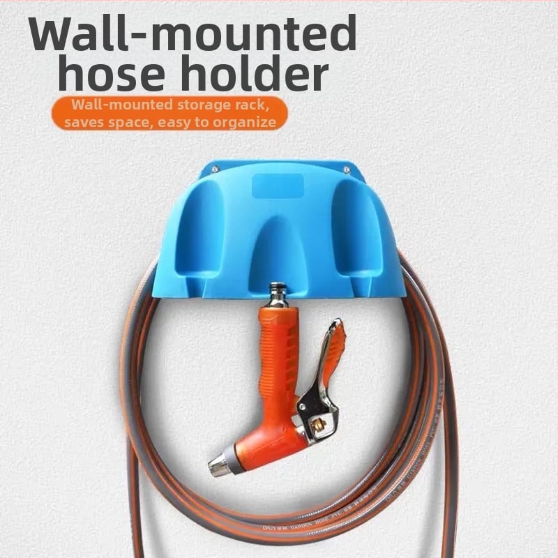 Sienas piestiprināms dārza šļūtenes uzglabāšanas rāmis (PP materiāls; sienas uzstādīšana; šļūtenes turētājs)