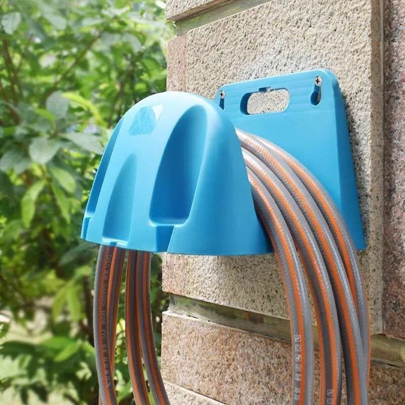 Sienas piestiprināms dārza šļūtenes uzglabāšanas rāmis (PP materiāls; sienas uzstādīšana; šļūtenes turētājs)