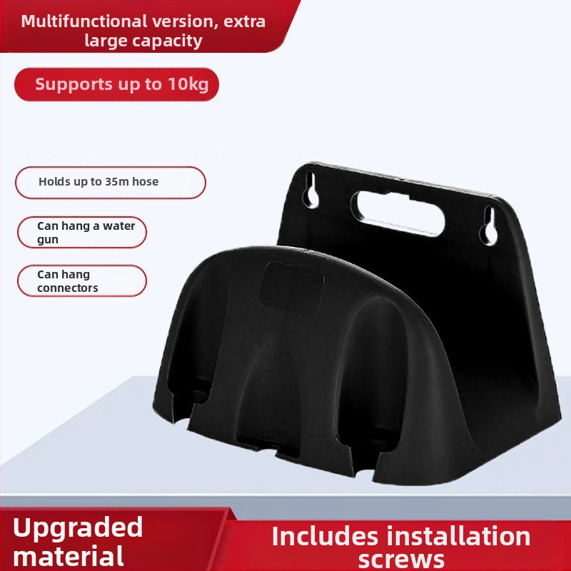 Sienas piestiprināms dārza šļūtenes uzglabāšanas rāmis (PP materiāls; sienas uzstādīšana; šļūtenes turētājs)