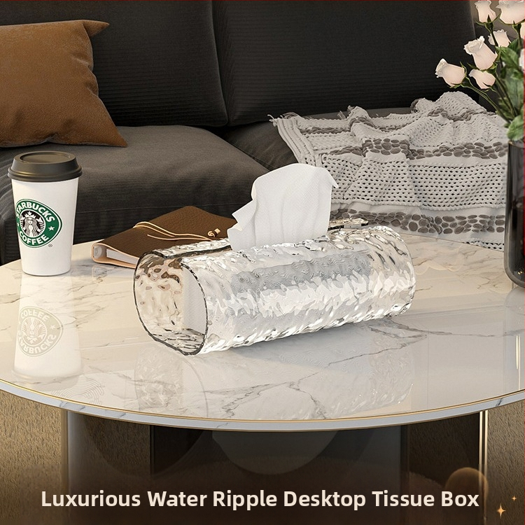 Vandens bangų rašto servetėlių dėžutė – plastmasė, atspari vandeniui, skirta ištraukiamoms servetėlėms, šviesos prabangos stilius, modelis 1