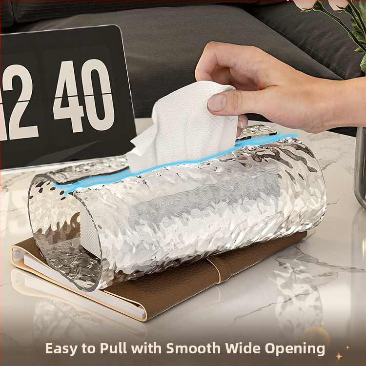 Кутия за кърпи с водни вълни – пластмасова, водоустойчива, за кърпи с издърпване, стил Light Luxury, модел 1